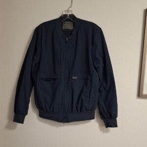 Figs Pro On Shift Bomber Navy Blue Jacket Size Medium Womens Scrubs